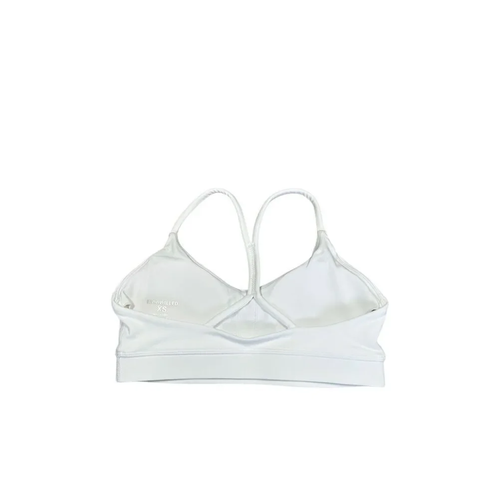 NWOT Iron Willed Core V-neck Sports Bra White Gym Lifting XS Racerback Dagger